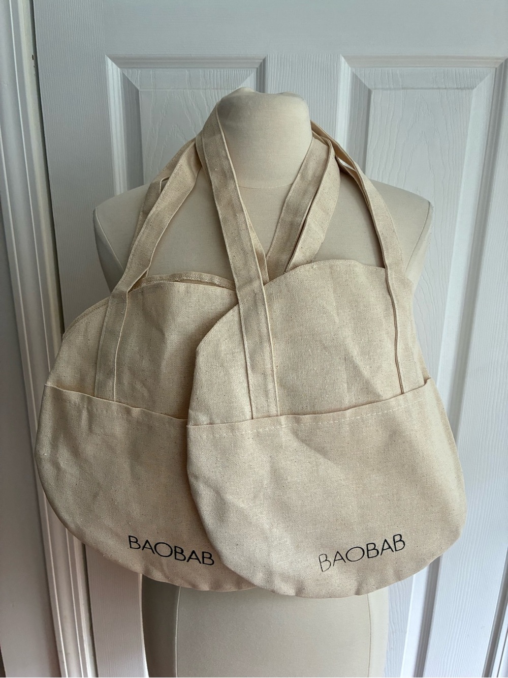NWOT Baobab Round Tote Bags- Set of Two
